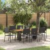 vidaXL Conjunto de Jantar para Jardim 9 pcs Preto vime PE