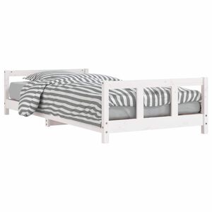 vidaXL Estrutura de cama infantil 90x200 cm pinho maci&ccedil;o branco