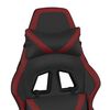 vidaXL Cadeira gaming massagem + apoio couro art. preto/vermelho tinto