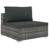 vidaXL 9 pcs conjunto lounge de jardim c/ almofadões vime PE cinzento