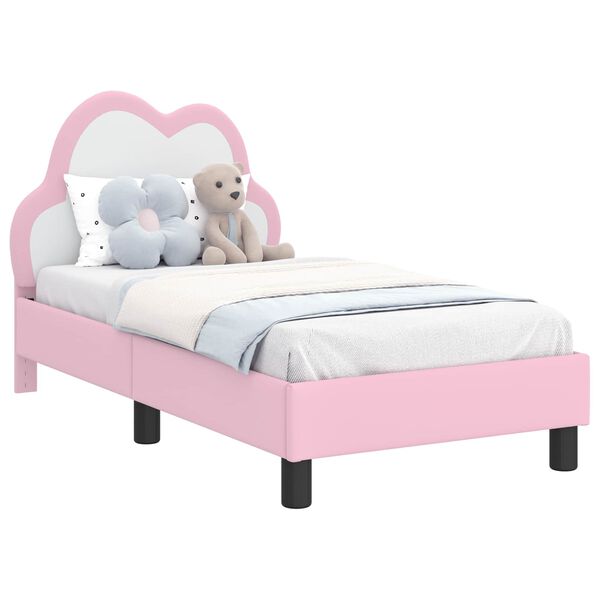 vidaXL Estrutura de Cama para Crian&ccedil;a com Cabeceira Rosa 70 x 140 cm
