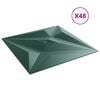 vidaXL Pain&eacute;is de parede 48 pcs Verde Estrela 50 x 50 cm Espuma XPS
