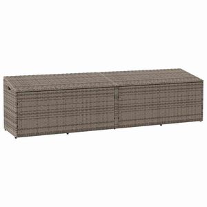 vidaXL Caixa de arruma&ccedil;&atilde;o para jardim 220x50x58 cm vime PE cinzento