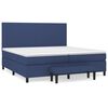 vidaXL Cama com molas/colch&atilde;o 200x200 cm tecido azul