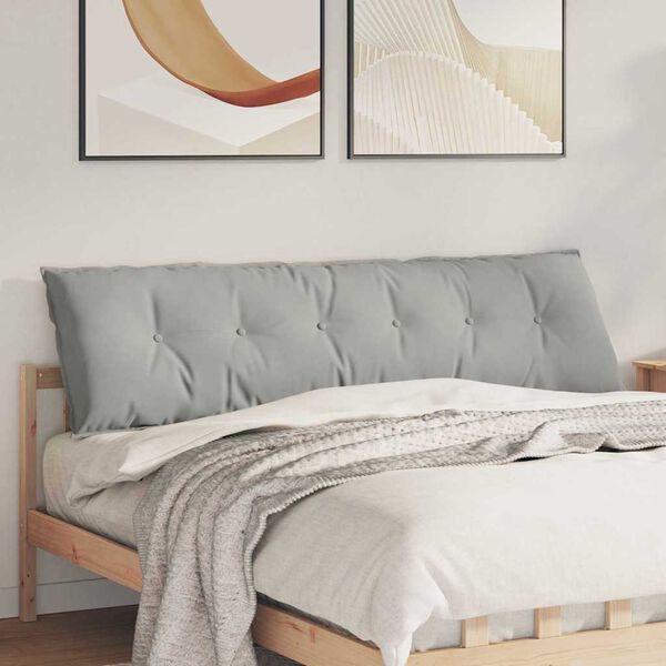 vidaXL Travesseiro para Costas Cinzento-claro 180 x 50 cm