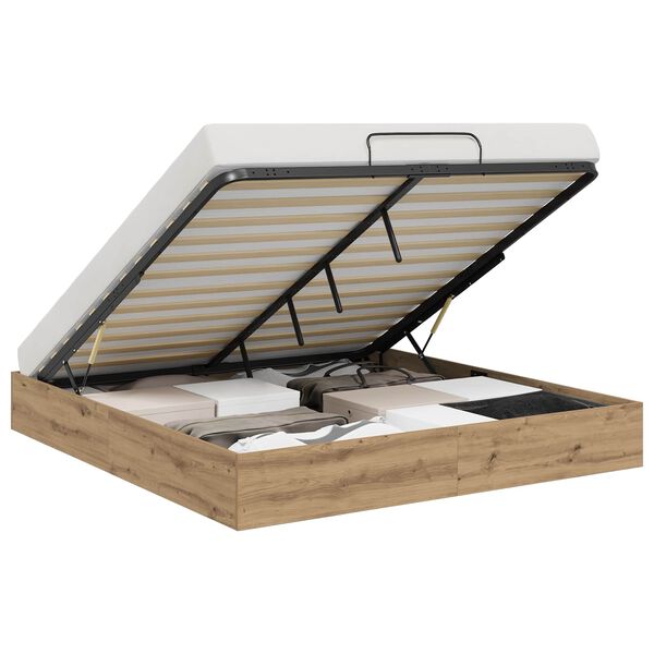 vidaXL Estrutura de Cama Ottoman Carvalho Artesanal 203 x 160 x 25 cm