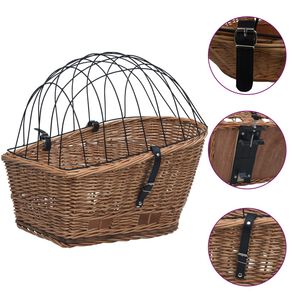 vidaXL Cesto traseiro para bicicleta 55x31x36 cm salgueiro genu&iacute;no