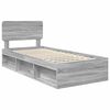 vidaXL Estrutura da Cama com cabeceira Cinza Sonoma 100 x 200 cm