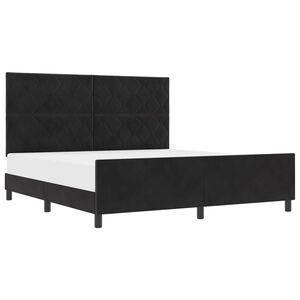 vidaXL Cama Box com cabeceira Preto 180 x 200 cm Veludo