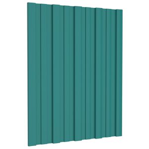 vidaXL Painel de telhado 12 pcs Verde 60 x 45 cm A&ccedil;o galvanizado