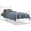 vidaXL Estrutura de cama com cabeceira e p&eacute;s 75x190 cm metal branco