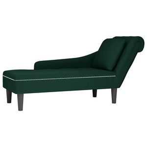 vidaXL Chaise lounge c/ almofada/apoio de bra&ccedil;os direito veludo