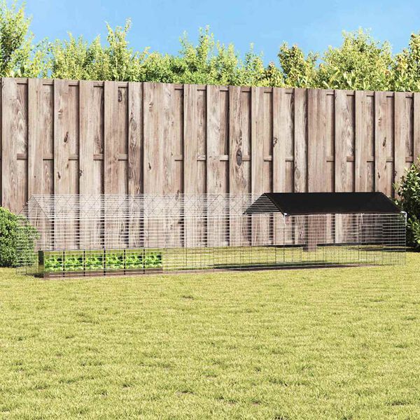 vidaXL Gaiola para Coelhos Prateado 400 x 78 x 78 cm A&ccedil;o Galvanizado