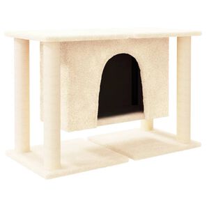 vidaXL &Aacute;rvore para gatos c/ postes arranhadores sisal 50 cm cor creme