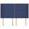 vidaXL Cabeceira de cama c/ abas tecido 147x16x118/128 cm azul