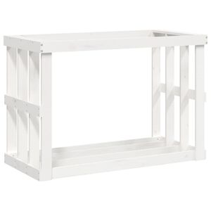 vidaXL Suporte de lenha p/ exterior 108x52x74 cm pinho maci&ccedil;o branco