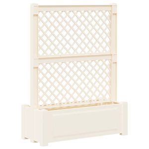 vidaXL Grande Vaso com Treli&ccedil;a Branco 99,5 x 43 x 133,5 PP