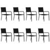 vidaXL 9 pcs conjunto de jantar para jardim preto