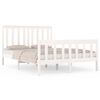 vidaXL Estrutura de cama casal 135x190 cm pinho maci&ccedil;o branco