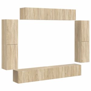 vidaXL Gabinete para TV 8 pcs Carvalho Sonoma