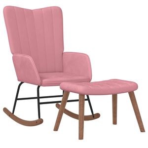 vidaXL Cadeira de baloi&ccedil;o com banco veludo rosa