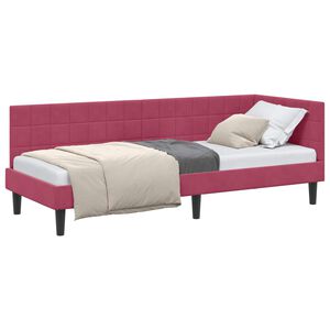 vidaXL Estrutura de Cama de Canto Vinho Vermelho 80 x 200 cm Veludo