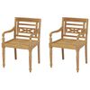 vidaXL Cadeiras Bat&aacute;via 2 pcs madeira teca maci&ccedil;a