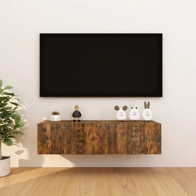 vidaXL Móveis de TV de parede 4 pcs 30,5x30x30 cm cor carvalho fumado