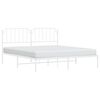 vidaXL Estrutura de cama com cabeceira 160x200 cm metal branco