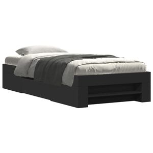 vidaXL Estrutura de cama 90x200 cm derivados de madeira preto