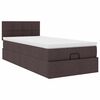 vidaXL Cama otomana com colch&atilde;o 100x200 cm tecido castanho escuro