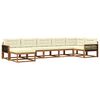vidaXL Conjunto de Sof&aacute;s para Exterior 7 pcs Natural e Creme