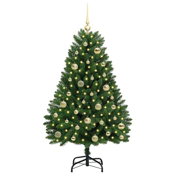 vidaXL &Aacute;rvore de Natal Artificial Verde 120 cm PVC e Metal