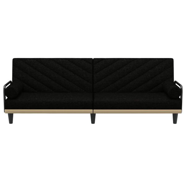 vidaXL Sof&aacute;-cama com apoio de bra&ccedil;os tecido preto