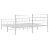 vidaXL Estrutura de cama com cabeceira e p&eacute;s 200x200 cm metal branco