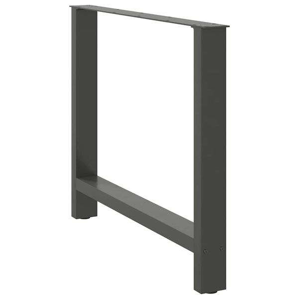 vidaXL P&eacute;s para mesa de jantar antracite 2 pe&ccedil;as 90x(72-73) cm a&ccedil;o
