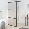 vidaXL Divis&oacute;ria de chuveiro 100x195 cm vidro opaco ESG preto