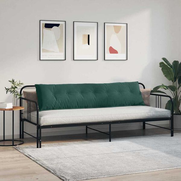 vidaXL Travesseiro para Costas Verde Escuro 200 x 50 cm