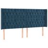 vidaXL Cama box spring c/ colch&atilde;o/LED 180x200 cm veludo azul-escuro
