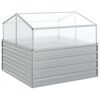 vidaXL Canteiro elevado com estufa 100x100x85 cm prateado