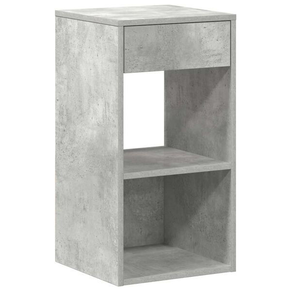 vidaXL Mesa de cabeceira com gaveta 35x34x66,5 cm cinzento cimento
