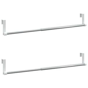 vidaXL Var&otilde;es para cortinas 2 pcs 40-60 cm alum&iacute;nio branco e prateado