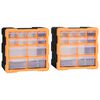 vidaXL Caixas organizadoras com 12 gavetas 2 pcs 26,5x16x26 cm