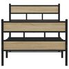 vidaXL Estrutura de cama sem colch&atilde;o 90x190 cm metal carvalho sonoma