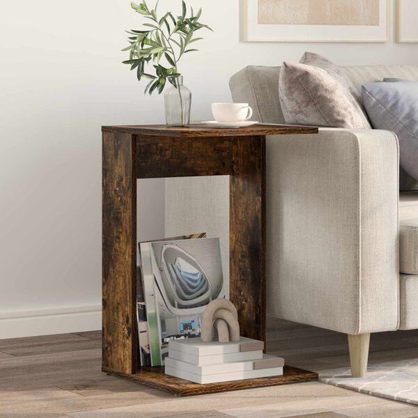 vidaXL Mesa Lateral Carvalho Defumado 40 x 38 x 62,5 cm