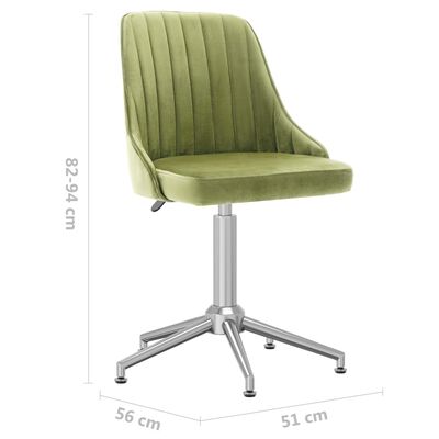vidaXL Cadeiras de jantar giratórias 6 pcs veludo verde-claro