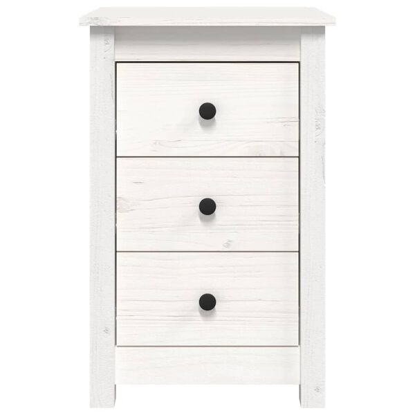 vidaXL Mesa de cabeceira 40x35x61,5 cm madeira de pinho maci&ccedil;a branco