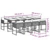 vidaXL 9 pcs conjunto de jantar p/ jardim com almofad&otilde;es vime PE bege