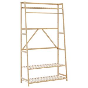 vidaXL Roupeiro com prateleiras 110x40x180 cm bambu