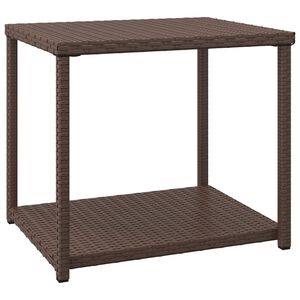 vidaXL Mesa de apoio 55x45x49 cm vime PE castanho